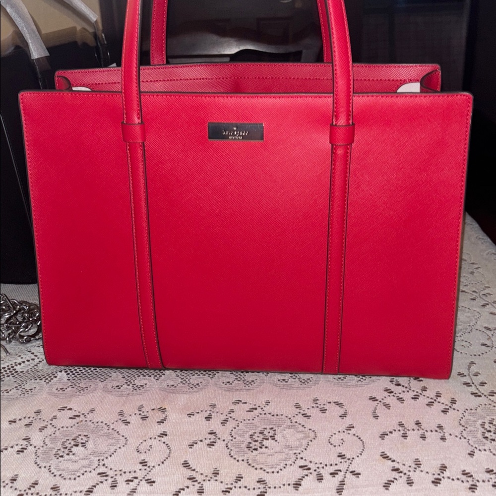 Kate Spade 🆕 Red saffiano pvc Kenzie Limited Handbag color perfect cherry